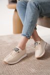 Bej Ortopedik Sneaker Spor Ayakkabı