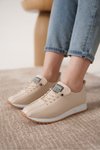 Bej Ortopedik Sneaker Spor Ayakkabı