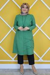 Benetton Nervür Dikim Detaylı Kolyeli Tunik