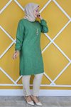 Benetton Omuz Taş Detaylı Kolyeli Tunik