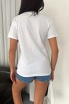 Beyaz Ayıcıklı 30/1 Suprem Penye %100 Pamuk T-Shirt