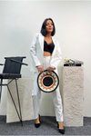 White Blazer Jacket Pencil Pants Two-Piece Set