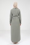 Haki Biye Detaylı Haki Elbise 9383