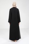 Siyah Pul Detaylı Tesettür Abaya