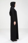 Siyah Taş Detaylı Abaya Takım