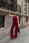 Bordo Askılı Kaşkorse İkili Takım