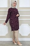 Bordo Desenli Tunik