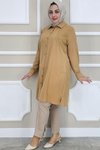 Camel Taş Detaylı Gömlek