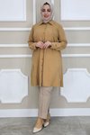Camel Taş Detaylı Gömlek