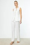 Ekru Lastikli Bol Paça Pantolon