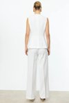 Ekru Lastikli Bol Paça Pantolon