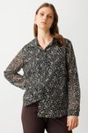 Siyah Desenli Kumaş Bluz