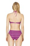 Pembe Parıltılı Straplez İp Detaylı Bikini Takım