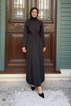 Siyah Linda Taşlı Abiye Elbise