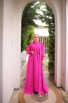 Fuşya İkili Abaya Tesettür Takım