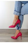 Fuşya Stiletto Orta Boy İnce Topuk Ayakkabı