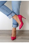 Fuşya Stiletto Orta Boy İnce Topuk Ayakkabı