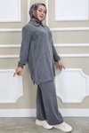 Gri Fermuarlı Tunik