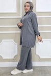 Gri Fermuarlı Tunik