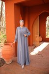 Gri İkili Abaya Tesettür Takım