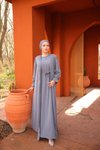 Gri İkili Abaya Tesettür Takım