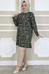 Haki Dalga Desenli Tunik