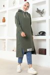 Haki Kapüşonlu Spor Tunik