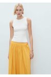 Hardal Rengi Uzun Büzgülü Etek