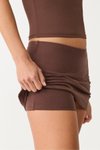 Kahverengi Mini Şort Etek