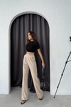 Krem Kancalı Pantolon