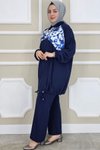 Lacivert Desen Kombinli İkili Takım