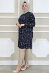 Lacivert Desenli Tunik