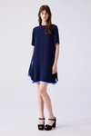 Lacivert Mini Volanlı Elbise
