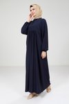 Lacivert Robalı Tesettür Elbise