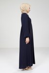 Lacivert Robalı Tesettür Elbise