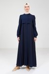 Navy Blue Stone-Embellished Abaya