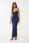 Lacivert Uzun Askılı Elbise