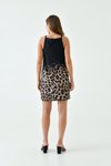 Leopar Mini Desen Halter Yaka Elbise