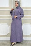 Lila Aksesuarlı Etekli İkili Takım
