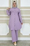 Lila Kombinli Taş Detaylı İkili Takım