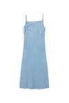 Mavi Midi Askılı Jean Elbise