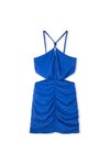 Mavi Mini Halter Yaka Cutout Elbise