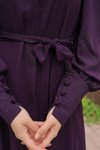 Mor Gizli Patlı Düğmeli Ferace