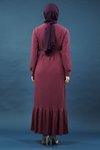 Mürdüm Bürümcük Tesettür Elbise