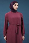 Mürdüm Bürümcük Tesettür Elbise