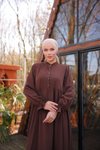 Acı Kahve Ankanoor Yarım Patlı Katlı Elbise