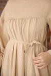 Açık Bej Ankanoor Çift Bantlı Salaş Elbise