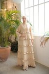 Açık Bej Ankanoor Fırfırlı Salaş Elbise