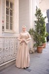 Bej Ankanoor V Robalı Biyeli Belmando Elbise