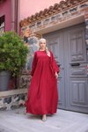 Bordo Ankanoor Balon Kollu Oversize Elbise